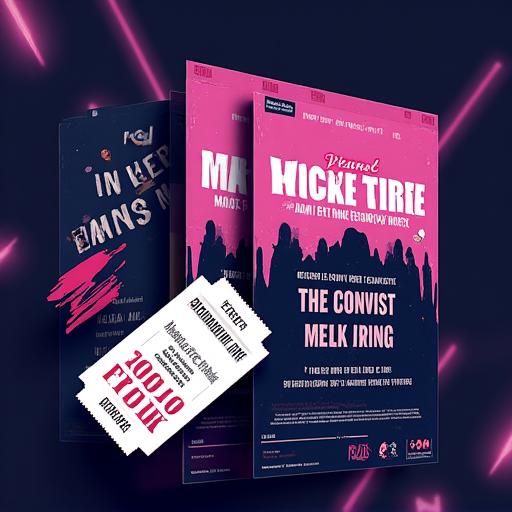 A concert ticket and a promotional poster for a music tour.